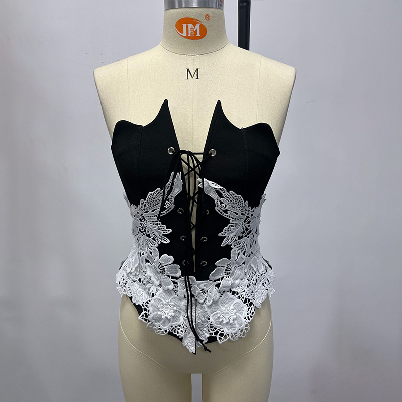 Corset Waist Cinch - BKLD レディース ヴィンテージ エレガント 花柄 コントラスト