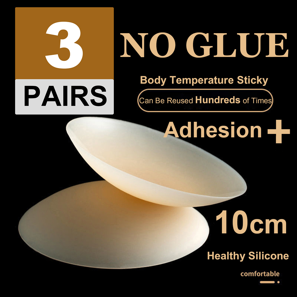3ペア接着剤不要ニップルカバー10cm跡が残らない粘着式プラ - Nipple Cover Pasties のレビューと価格