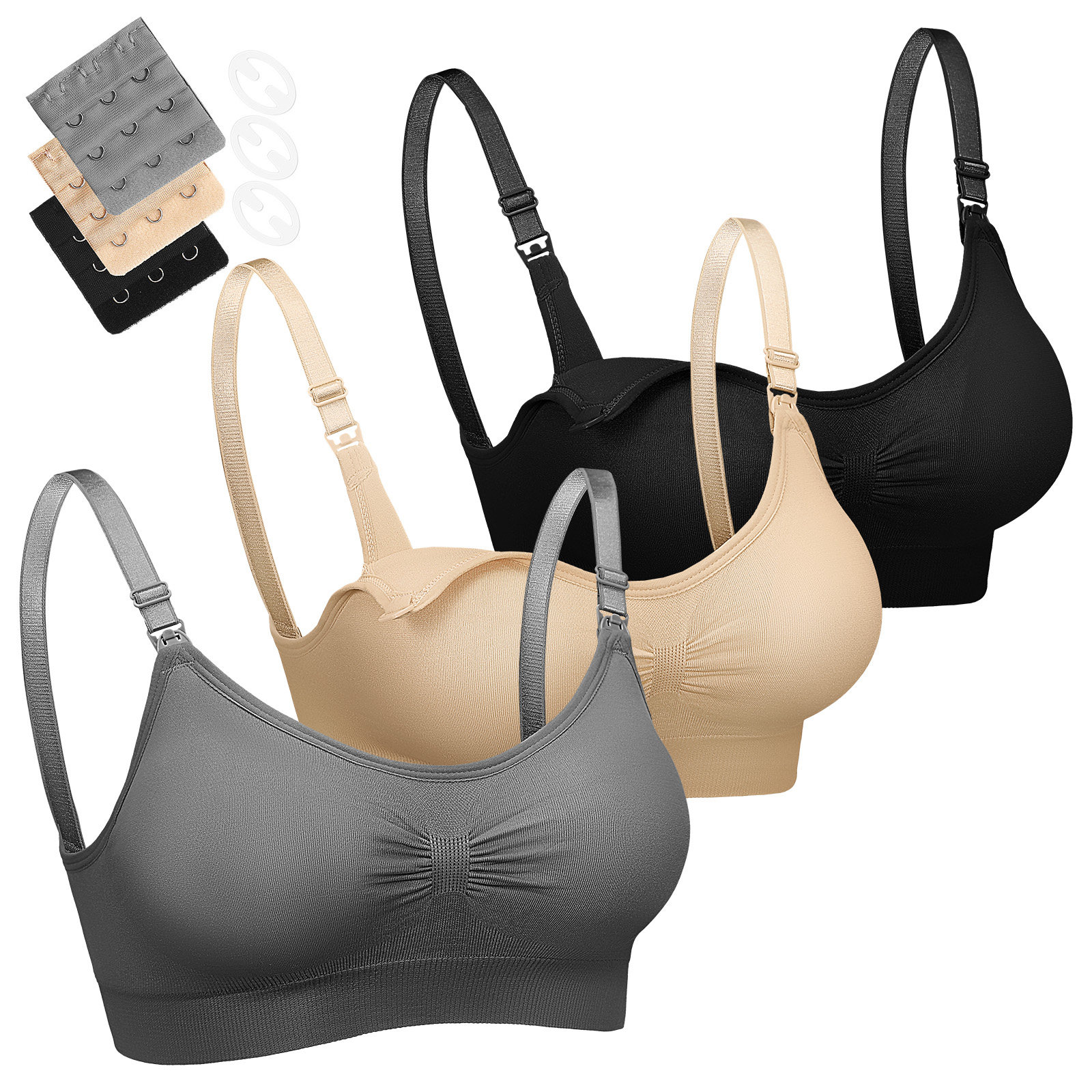 女性用授乳ブラジャー 3 個セット ポンピングコットン 授乳 - Nursing Bra Sleep のレビューと価格