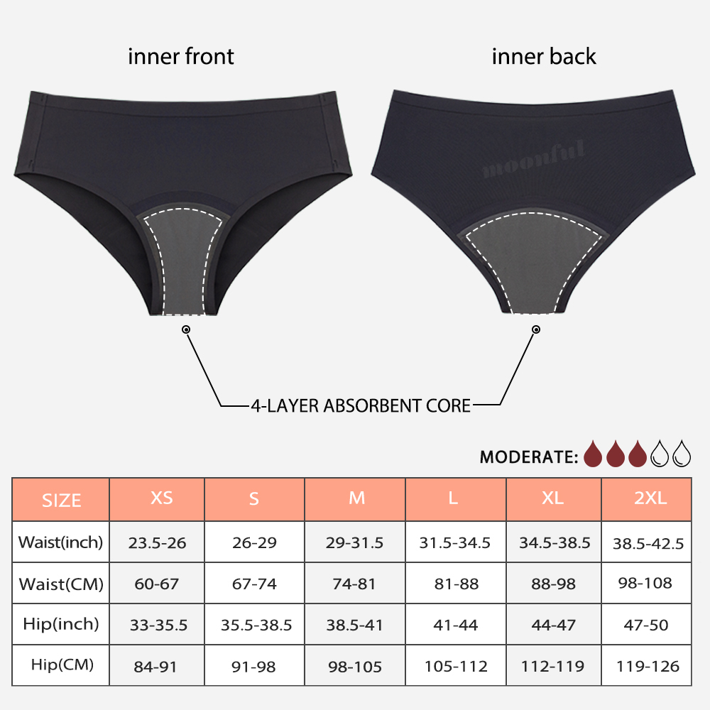 シームレス生理用ショーツ 女性用 多い日用 生理用ブリーフ  - Period Panty Absorbent のレビューと価格